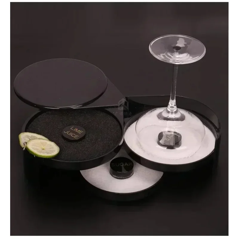 

Salt Sticking Device Bartender seasoning three-layer plastic salt edge bar seasoning box sugar edge box Margarita cocktail box