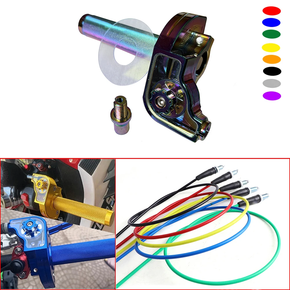 

7/8'' Accelerator Throttle Grip Motorcycle Throttle Twist Grips Throttle Cable for Honda Yamaha Kawasaki ATV Dirt Bike Universal