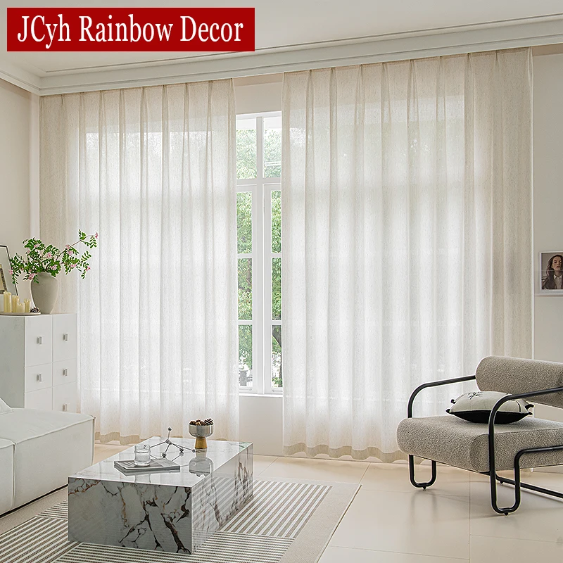 Window Semi Voile Curtains for Living Room Bedroom Sheer Curtain for Kitchen Cortinas Rideaux Voilage Ready-made Drapes Divider