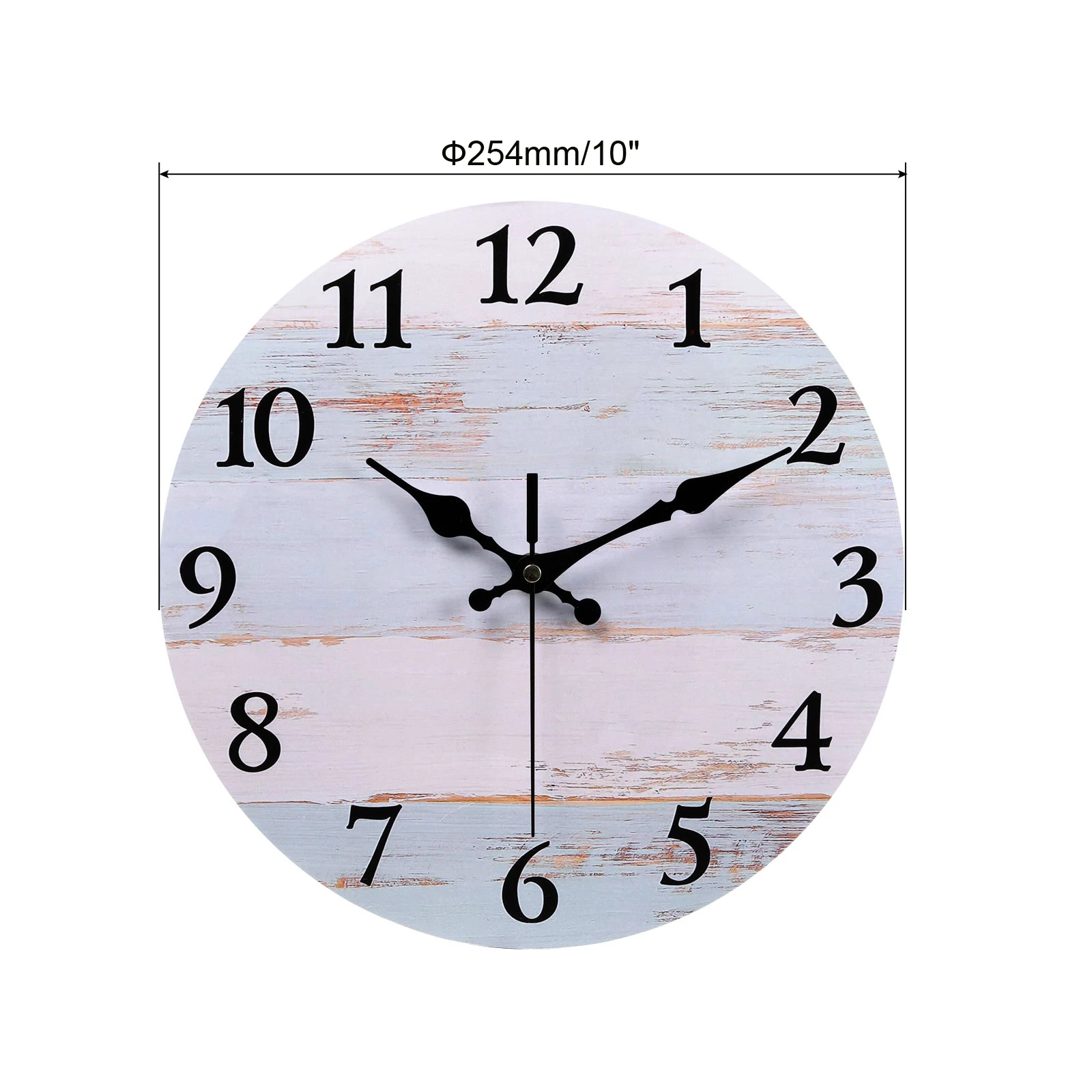 Jam dinding kayu 10 inci, hiasan Retro Quartz senyap anti-benturan untuk rumah ruang tamu kamar tidur kamar mandi