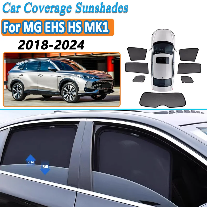 For MG HS EHS AS23 MK1 2018-2024 Car Mesh Shades Window Sunshade Sunscreen Auto Accessorie Privacy Curtain Sun Visors Mosquitos