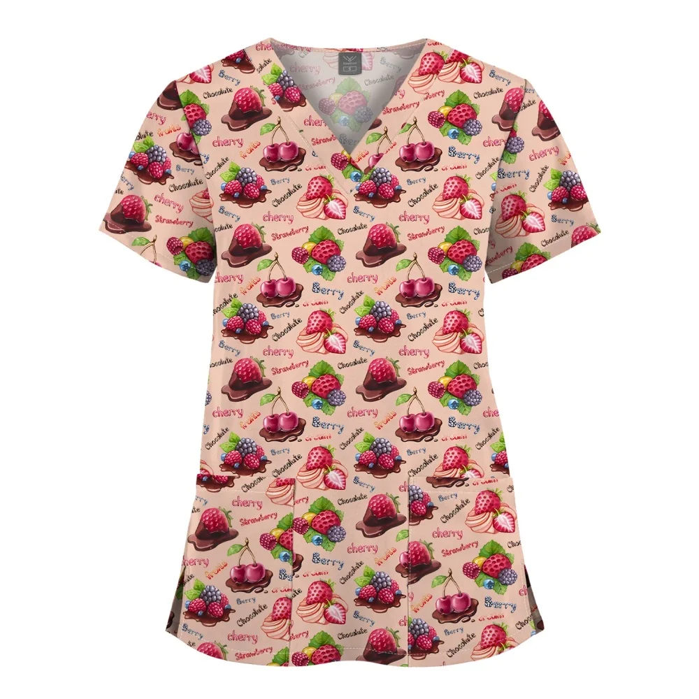 Shirts for Women Dental Clinic Veterinary Uniform Beauty Salon Pet Store Workwear Short Sleeved T-shirt Female Tops Wholesale