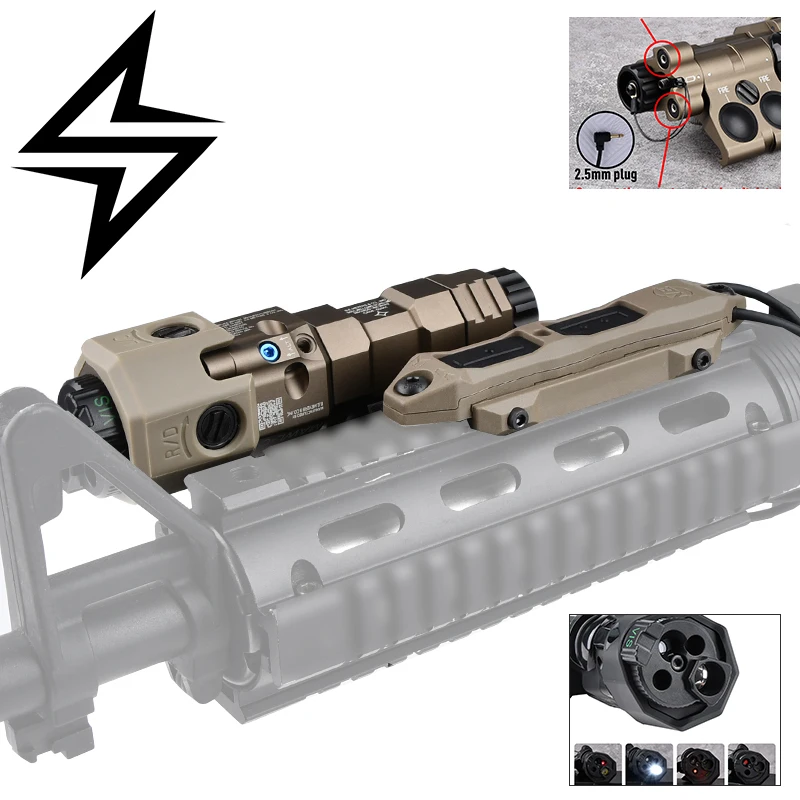 

WADSN Tactical Full Metal MAWL Laser Indicator VIS/IR Laser Infrared illumination White LED Light Strobe And 2.5&2.5 Plug Switch