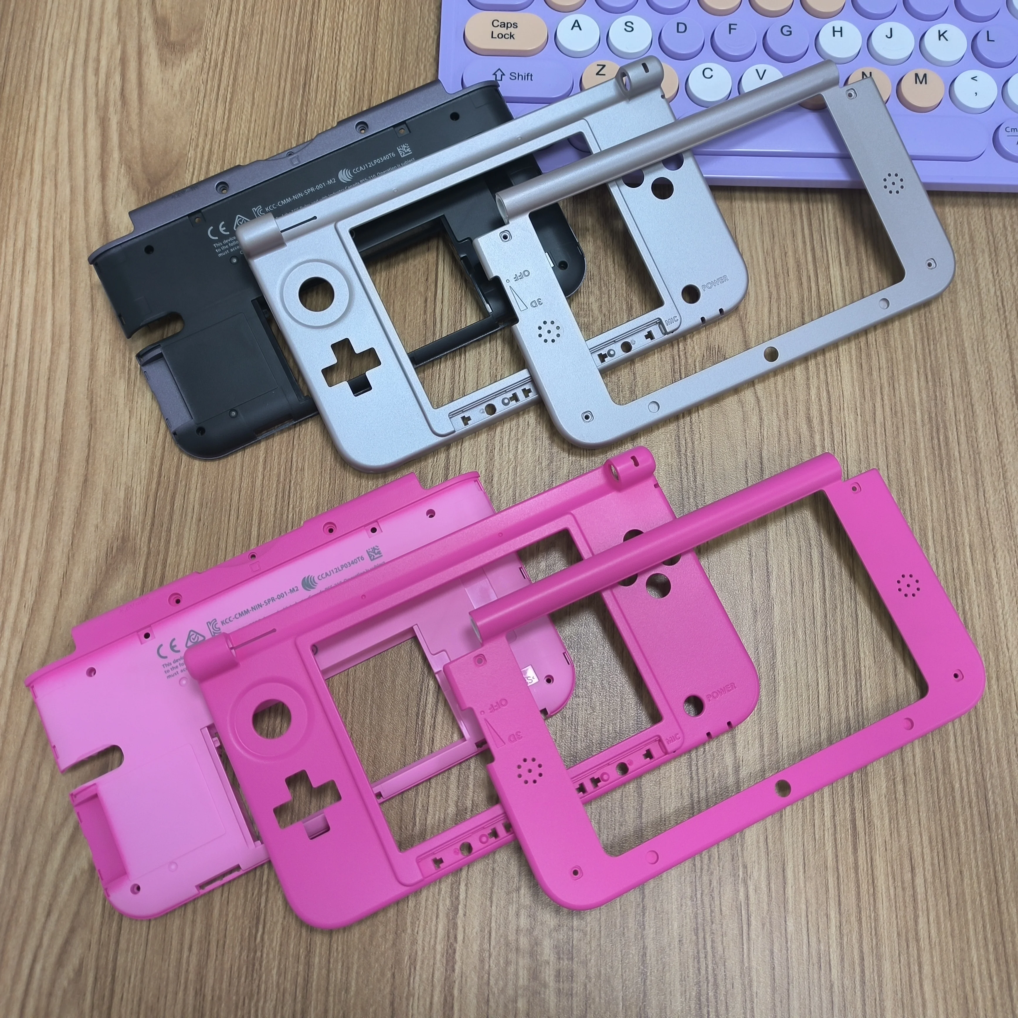 Original graue Limited Edition oben und unten mittlerer Rahmen und Batteriegehäuse für alte 3DS XL/LL-Konsole