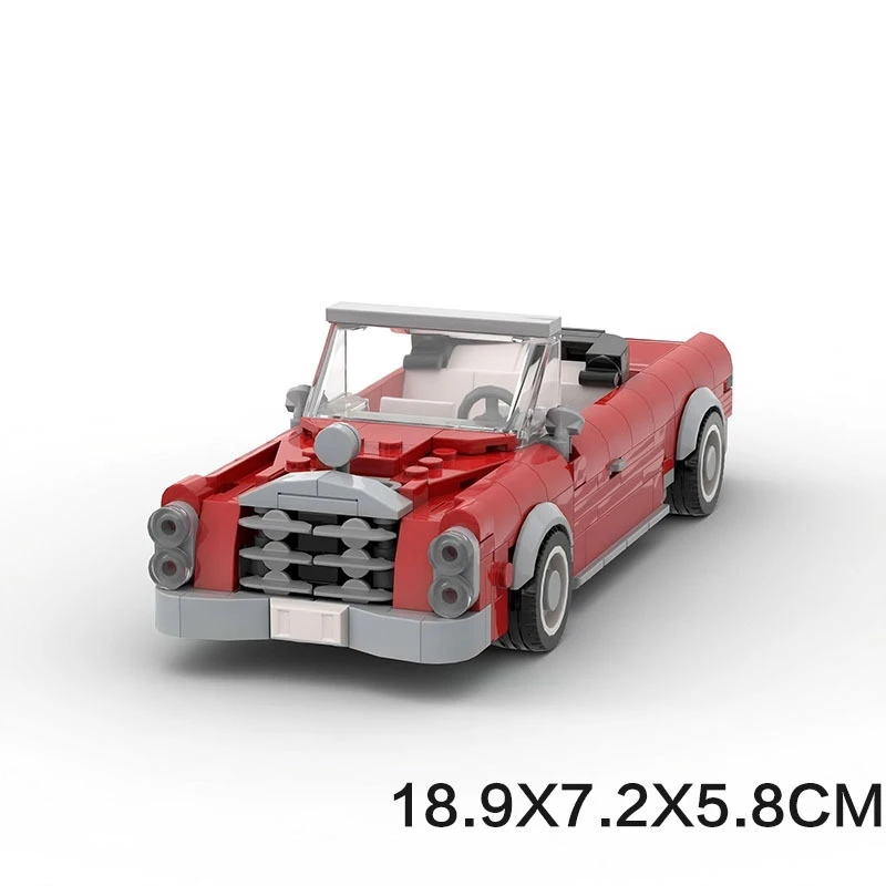 Juego de bloques de construcción de coche Convertible rojo, Kit de modelo Compatible MOC 300SE W112, juguete DIY para niños, seguidores de automóviles, exhibición en el hogar, regalo de fiesta