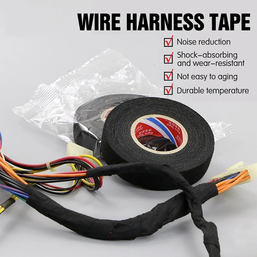 15m elektrisches Band hitze beständiges Kabelbaum band Klebeband Gewebe band Kabelbaum Kabelbaum für Auto Auto Kabelbaum
