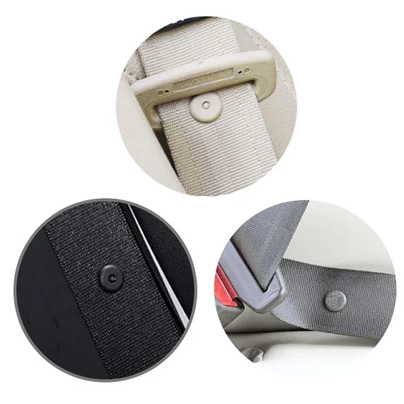 10Pcs Car Safety Seat Belt Limit Buckle Clip Retainer Seatbelts Stop Button Auto Interior Accessories Black Gray Beige 3 Color