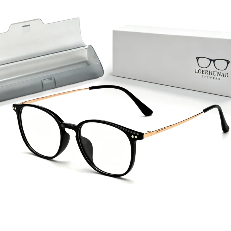Korean Version Ultra Light Metal Round Frame Glasses for Women Retro Oval Fashion Casual Light Luxury Anti Blue Light Glasses