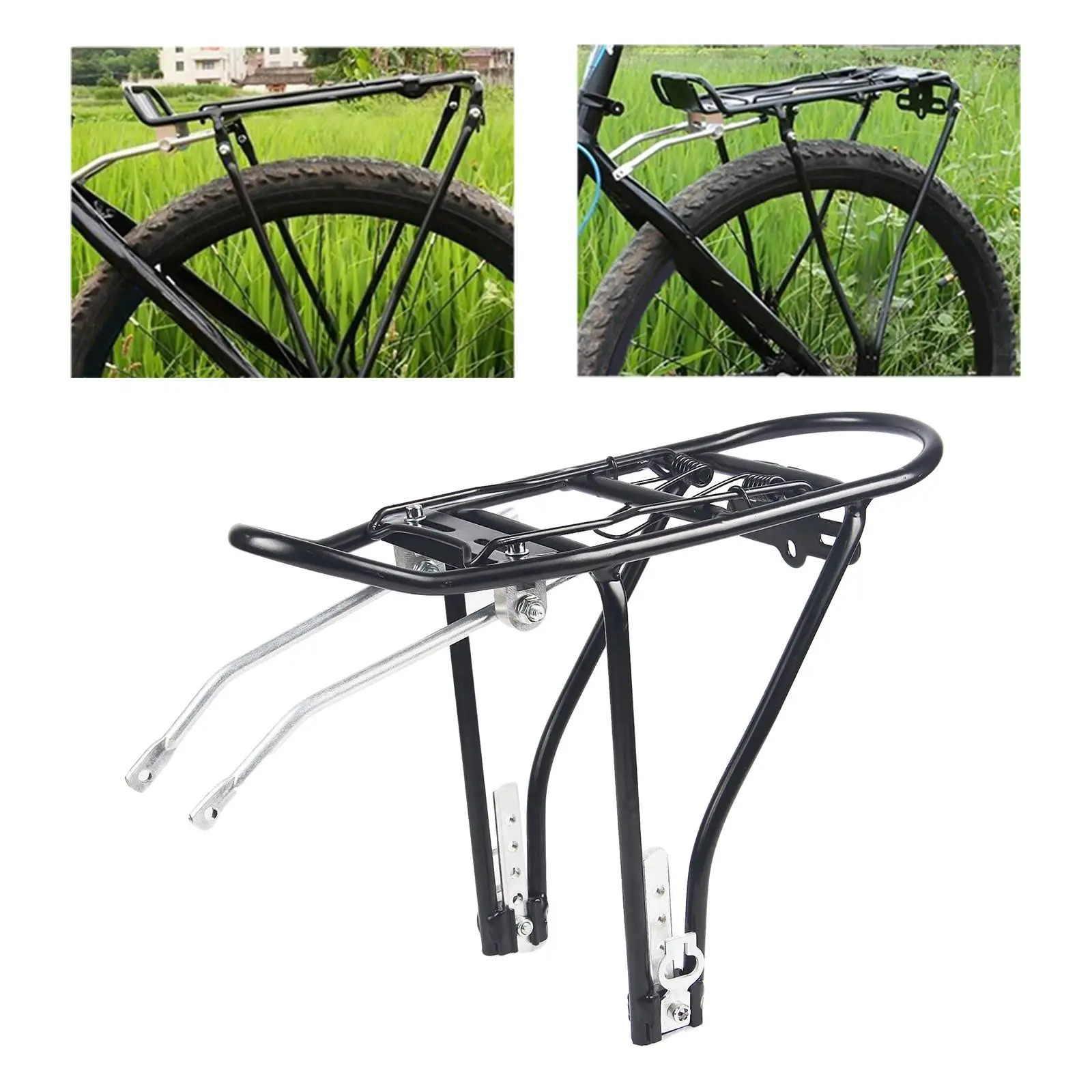 Rear Cargo Rack Tailstock Holder Aluminum Alloy Carrier for Travel Touring Load Limit 88 lbs/40kg Cycling Equipment