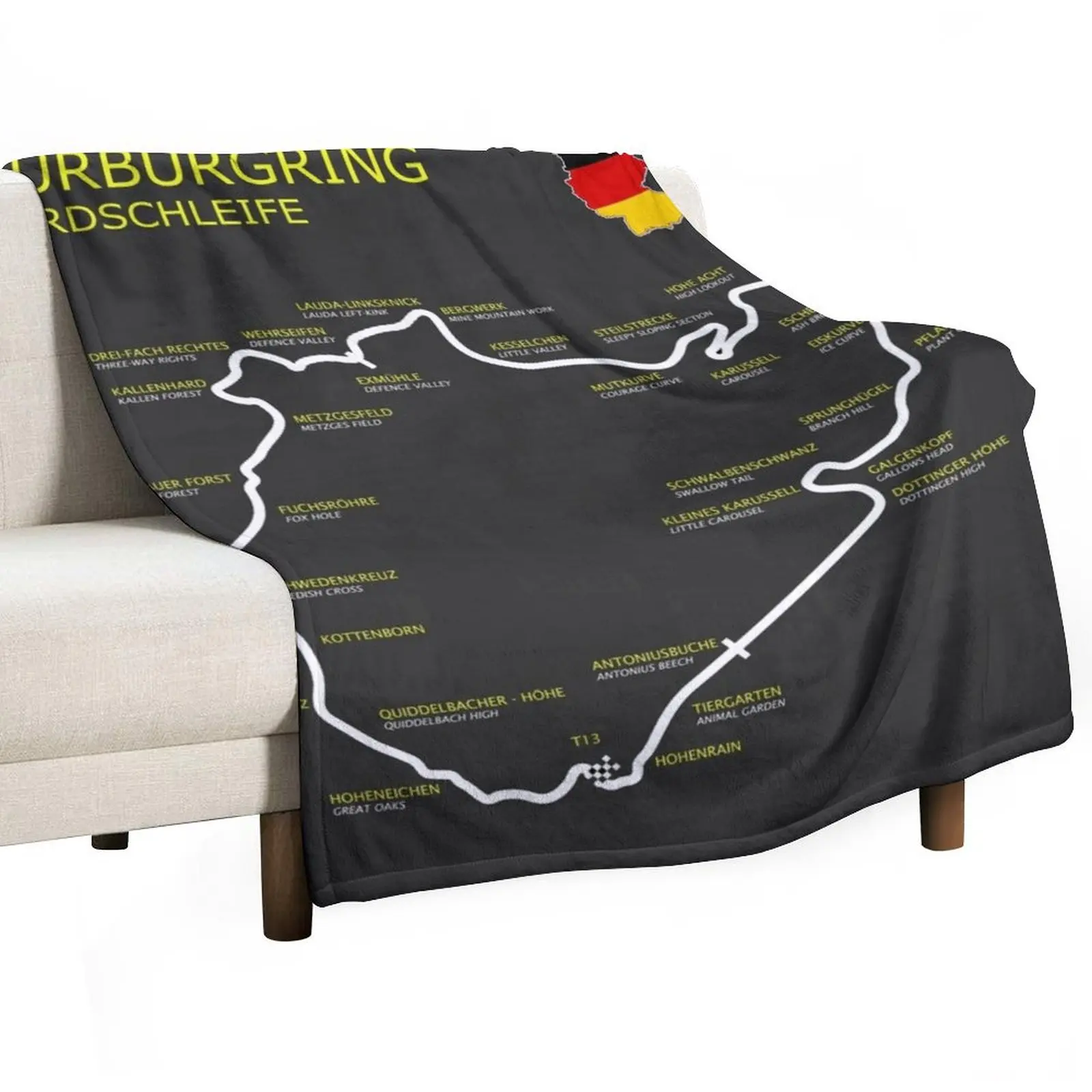 

The Nurburgring Throw Blanket Retros Soft Plaid Loose Giant Sofa Blankets