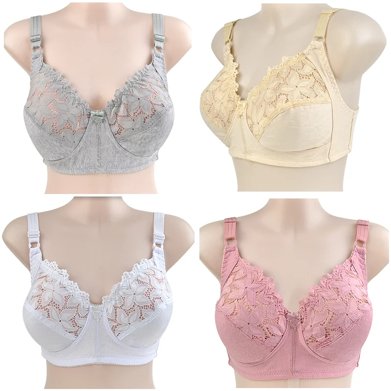 Sexy Lace Bra For Women Wire Free Bras Cotton Comfortable Underwear Soft Lingerie Push Up Big size 48DC 46DC