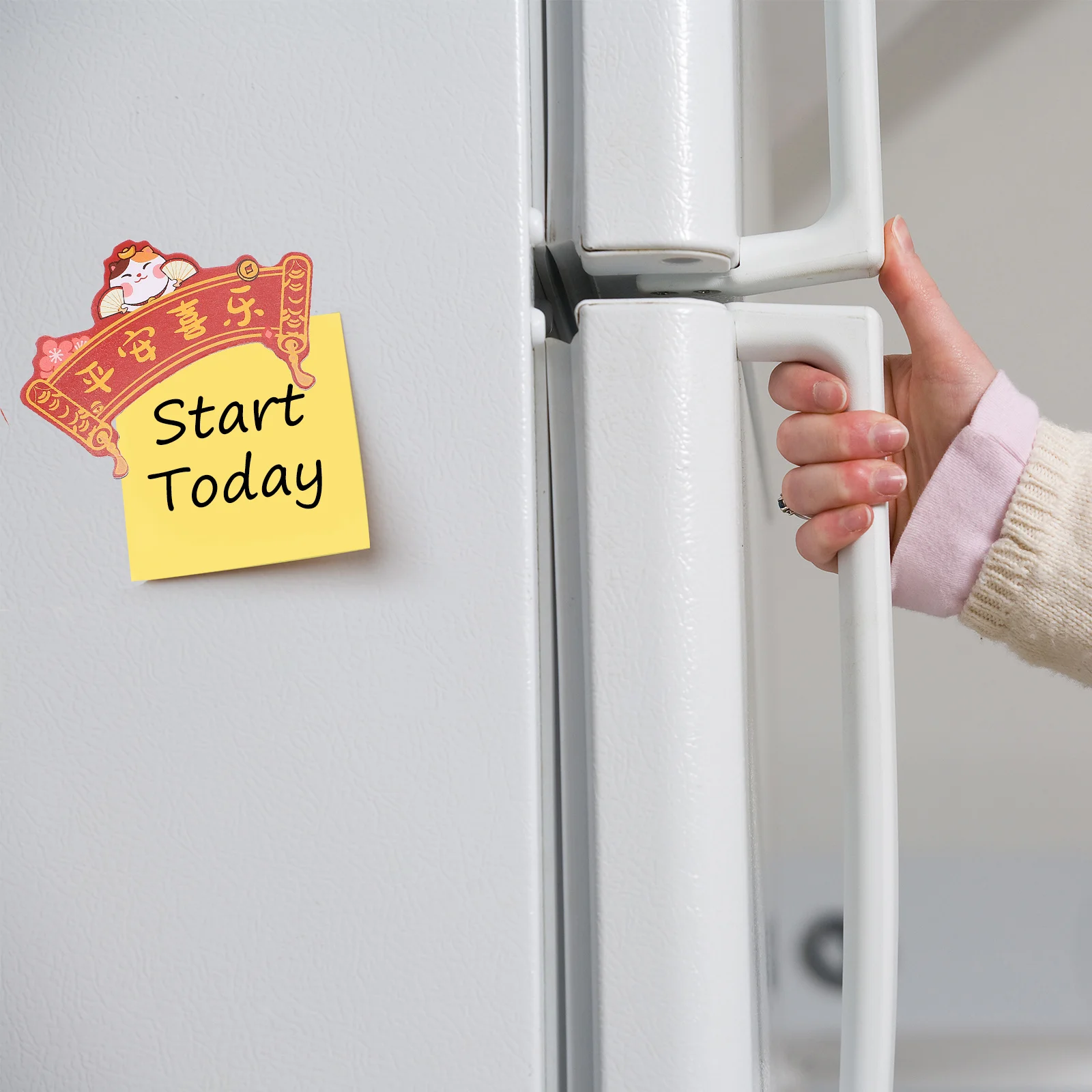 

Cartoon Fortune Cat Couplets Refrigerator Decorative Stickers Spring Festival Home Decor Locker Decor Magnet Decors Chinese