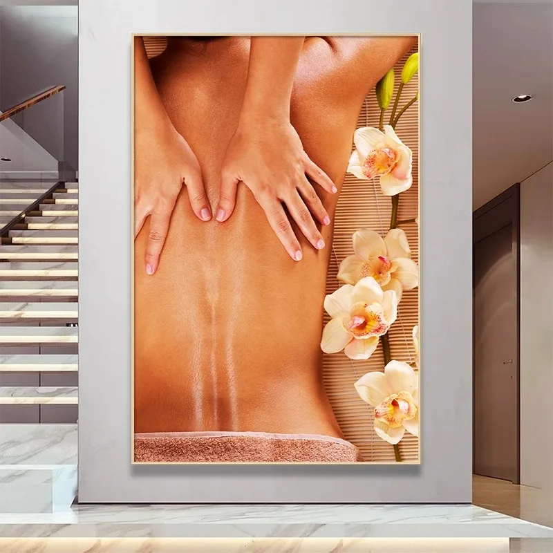 Massage Beauty SPA Health Center Background Picture Moxibustion Foot Bath Shop Posters Canvas Wall Art Home Decor Paintings