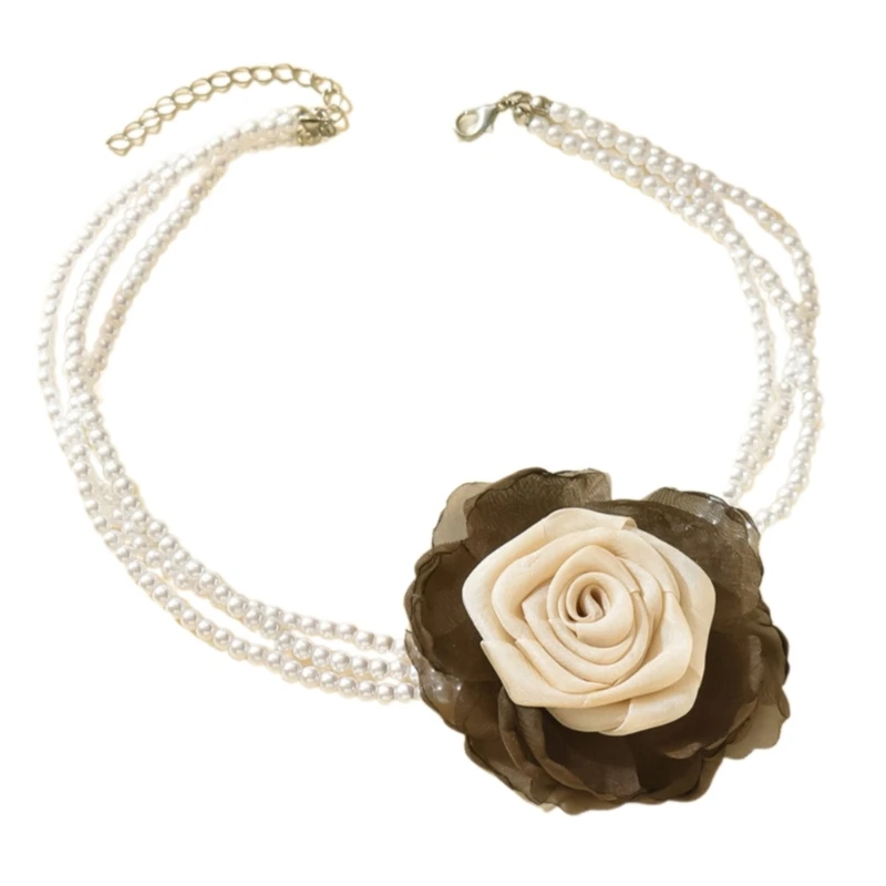 652f Colar pérolas multicamadas