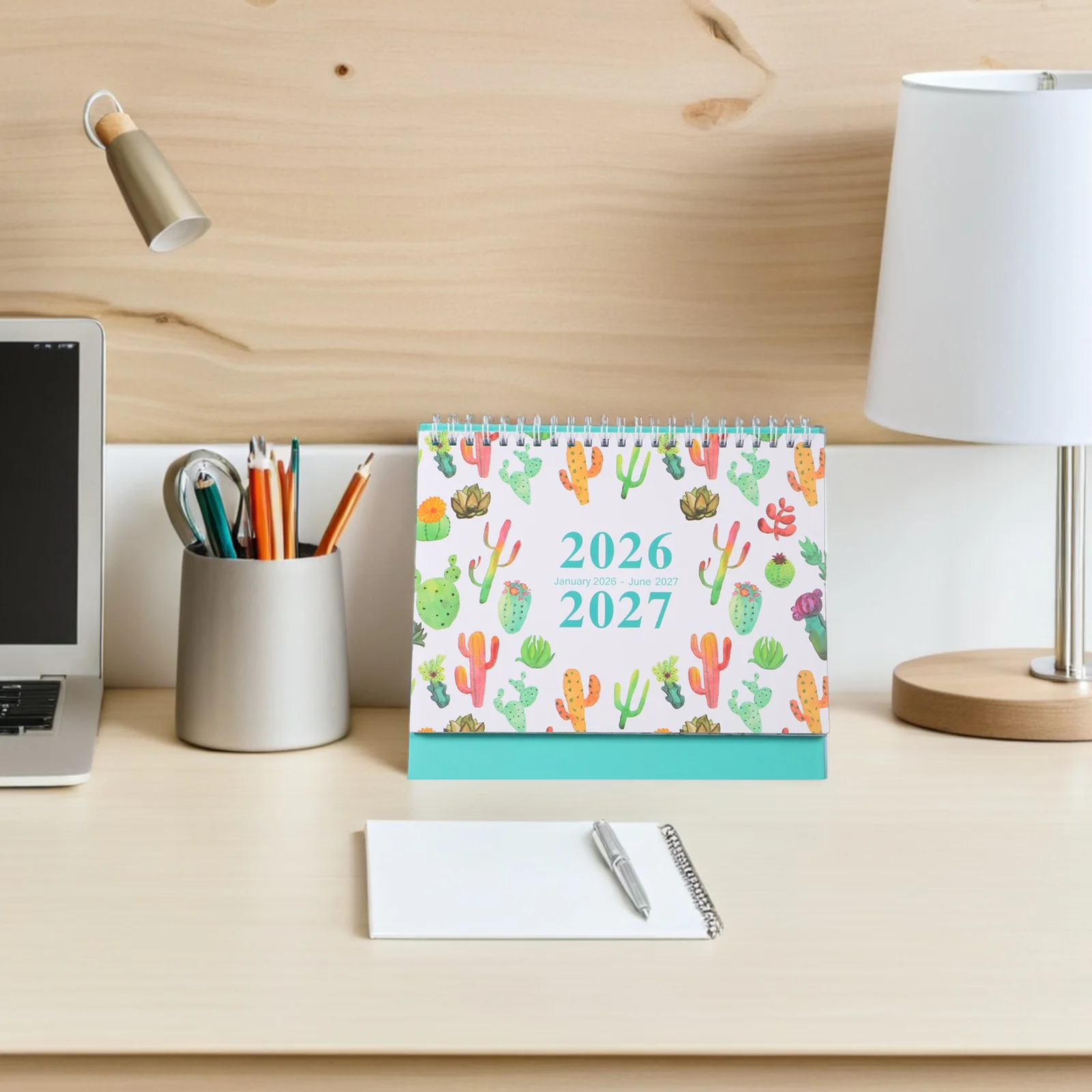 2026 Schreibtisch-Stehblock-Kalender, minimalistische kompakte Größe für Büro, Zuhause, täglicher Organizer, Monatsplaner, datierter Desktop-Kalender