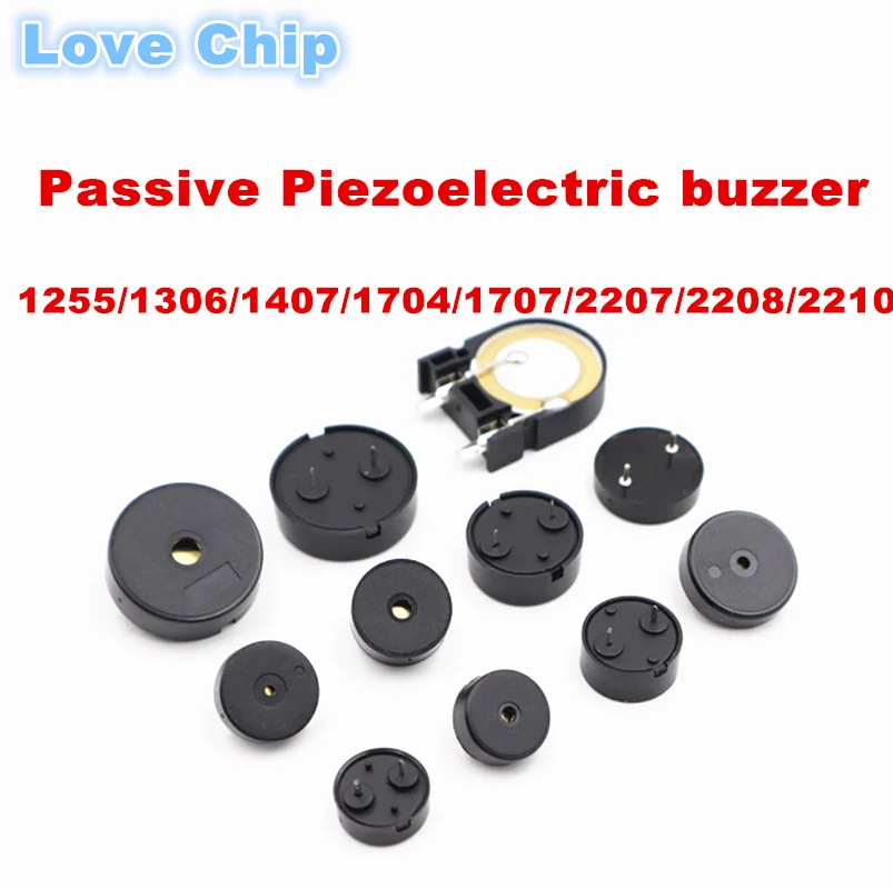 10pcs/lot 1255/1306/1407/1704/1707/2207/2208/2210 12*5.5mm 14*7mm 22*10mm Passive Buzzer Magnetic Anti-lost Buzzer Loudspeaker