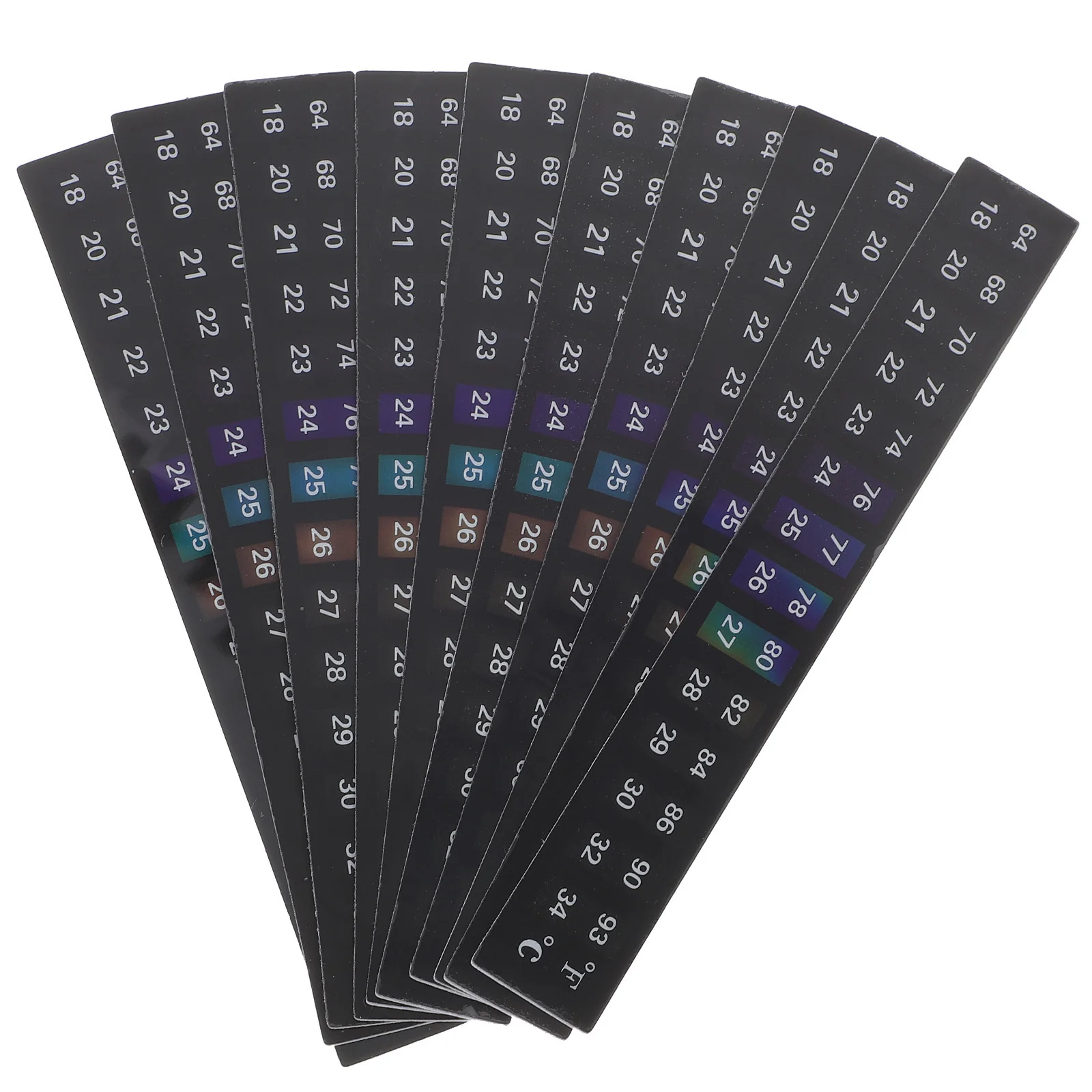 

10Pcs Aquarium Thermometer Sticker Self Adhesive Color Coded Liquid Crystal 18-34 Celsius Fish Tank Brewing Storage Tank