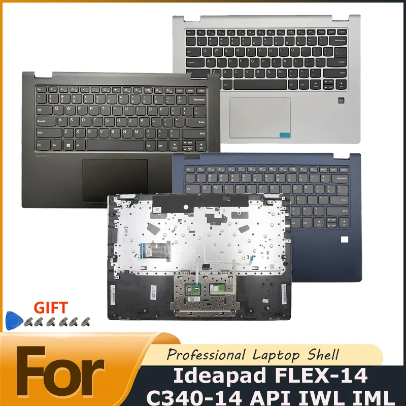 Replacement part for the Palmrest with Keyboard backlit-US New Laptop For Ideapad FLEX-14 C340-14 API IWL IML