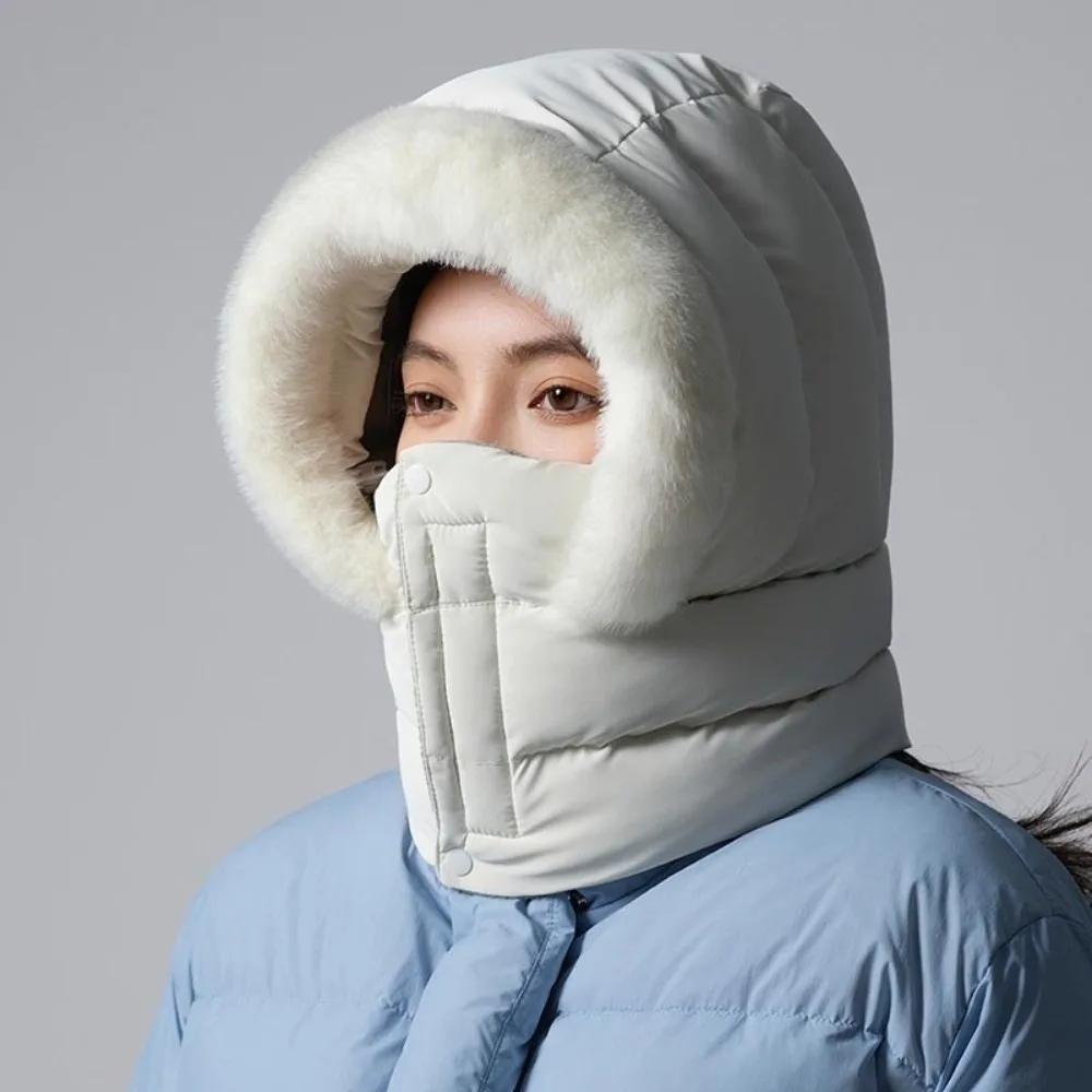 Warm Scarf Mask Integrated Hat Coldproof Windproof Pullover Cap Waterproof 3-in-1 Ear Protection Hat for Outdoor Cycling Skiing
