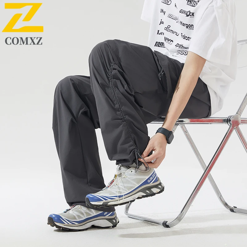 السراويل الرجعية 2025 الرجال جديد ربيع الخريف الشارع الشهير فضفاضة تناسب Sweatpants غير رسمية الحد الأدنى تنوعا خفيفة الوزن السراويل البضائع