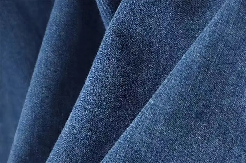 معطف الدنيم الفراء المرأة الربيع اقتصاص الحضرية Chambray الحواف الخام معاطف وشاحات جميلة مطابقة قابل للتعديل مطوي السترات خمر #6