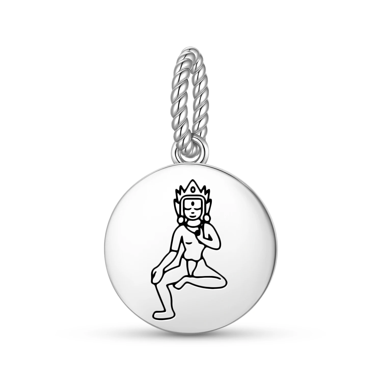 Colgante de Plata de Ley 925 con Símbolo de los Dioses Budistas Khadi Ravani Tara, Abalorio para Pulsera, Collar, Joyería Moderna para Mujer