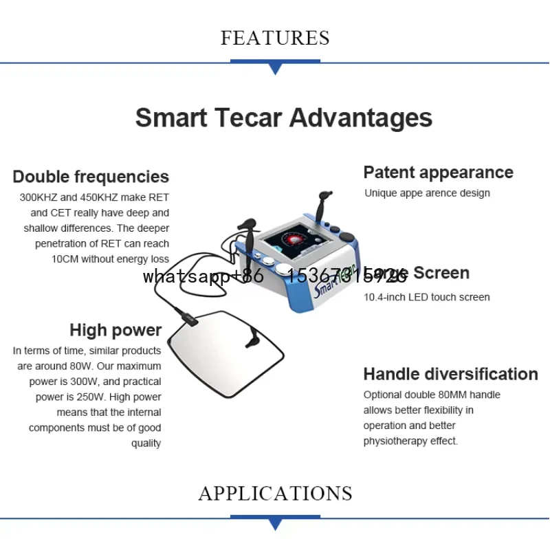 

Smart Tecar 450 кГц RET CET физиотерапия колено спина шеи облегчение боли антивоспалительное Ret Rf Smart Tecar косметическое оборудование