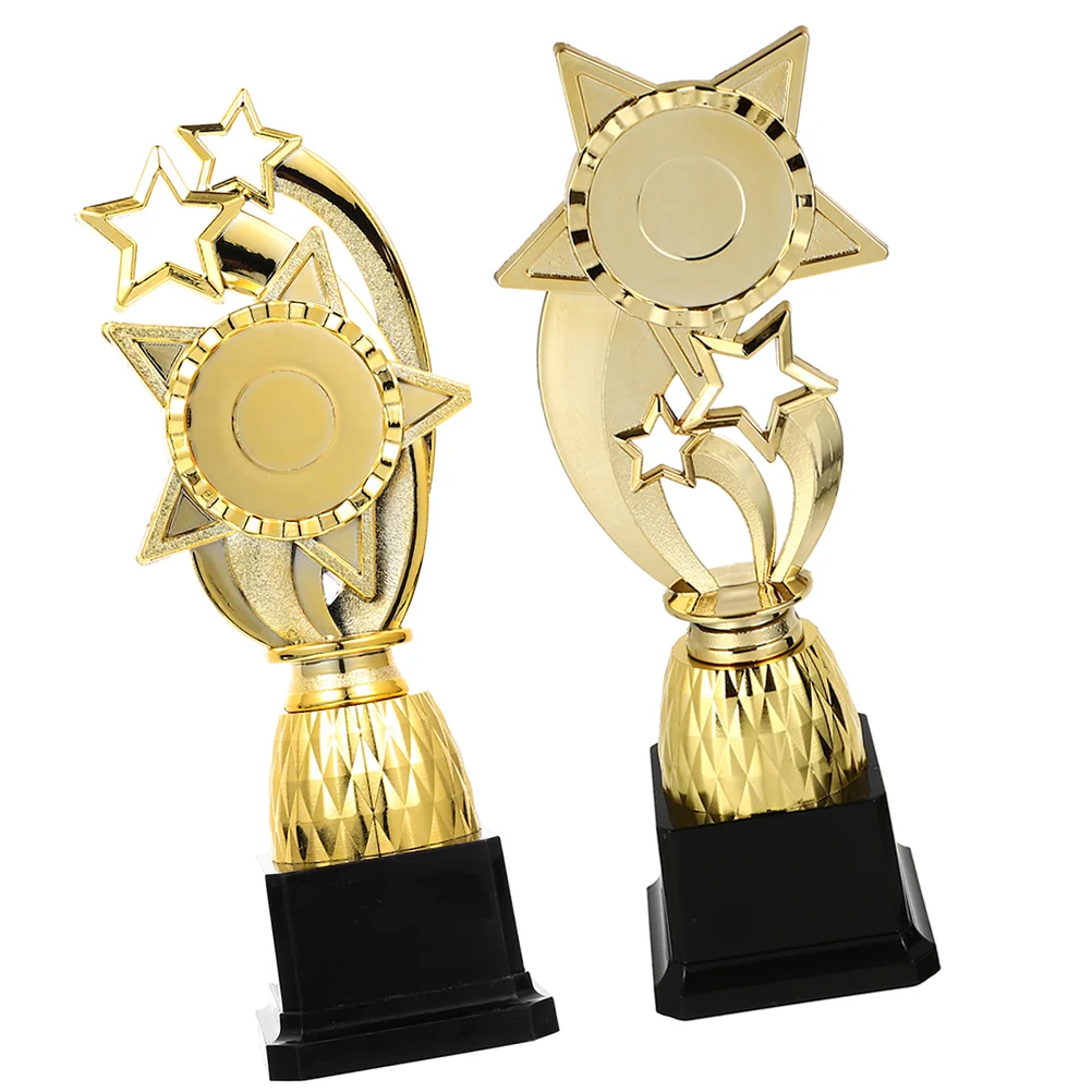 2 Pcs Pentagram Trophy Competition Party Celebration Winner Award Gold Decor Children Cup Model Aldult Kindergarten