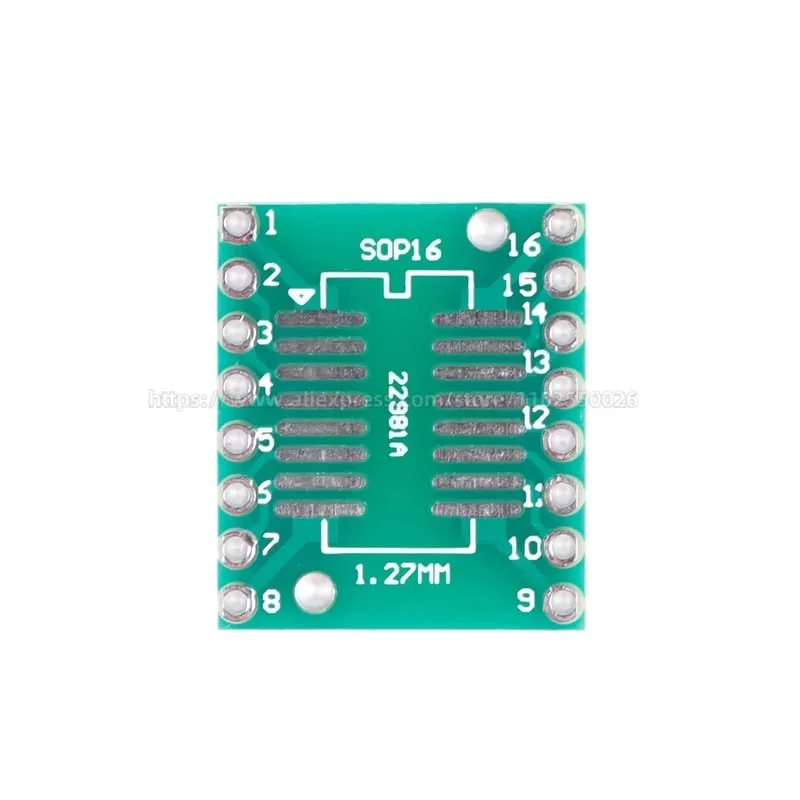 10PCS TSSOP16 SSOP16 SOP-16 SOP16 to DIP16 Transfer Board DIP Pin Board Pitch PCB IC Adapter plate Conversion board 0.65/1.27mm