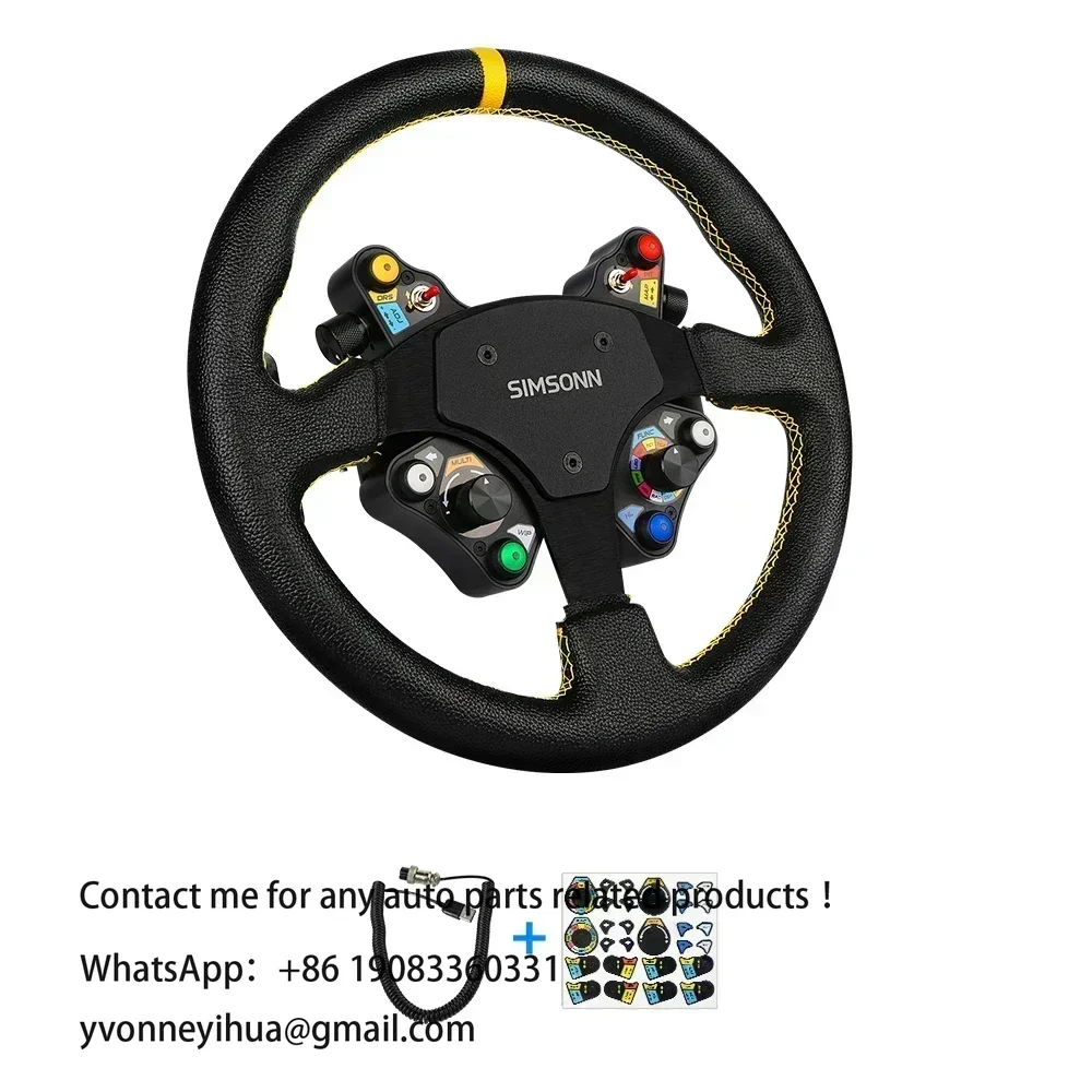 

SIMSONN Sim Racing Steering Wheel PC Racing Wheel LED Button Gaming Paddle Shifter RacingWheel and Pedals