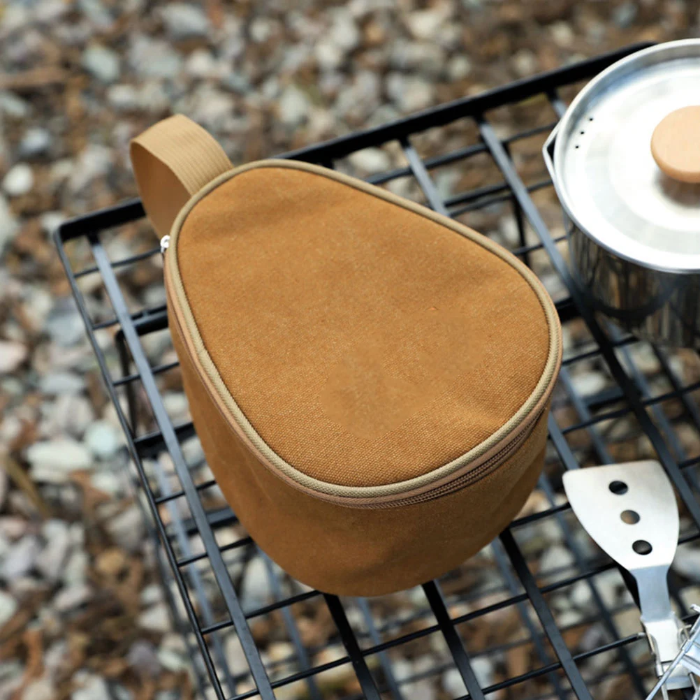 

Camping Cutlery Bag Organizer Picnic Bowl Container Canvas Utensil Pouch Travel