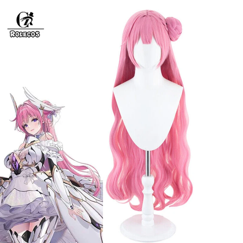 Rolecos Nikke The Goddess Of Victory Dorothy Cosplay Wigs Dorothy 100cm Long Wavy Pink Cos Wig Heat Resistant Synthetic Hair