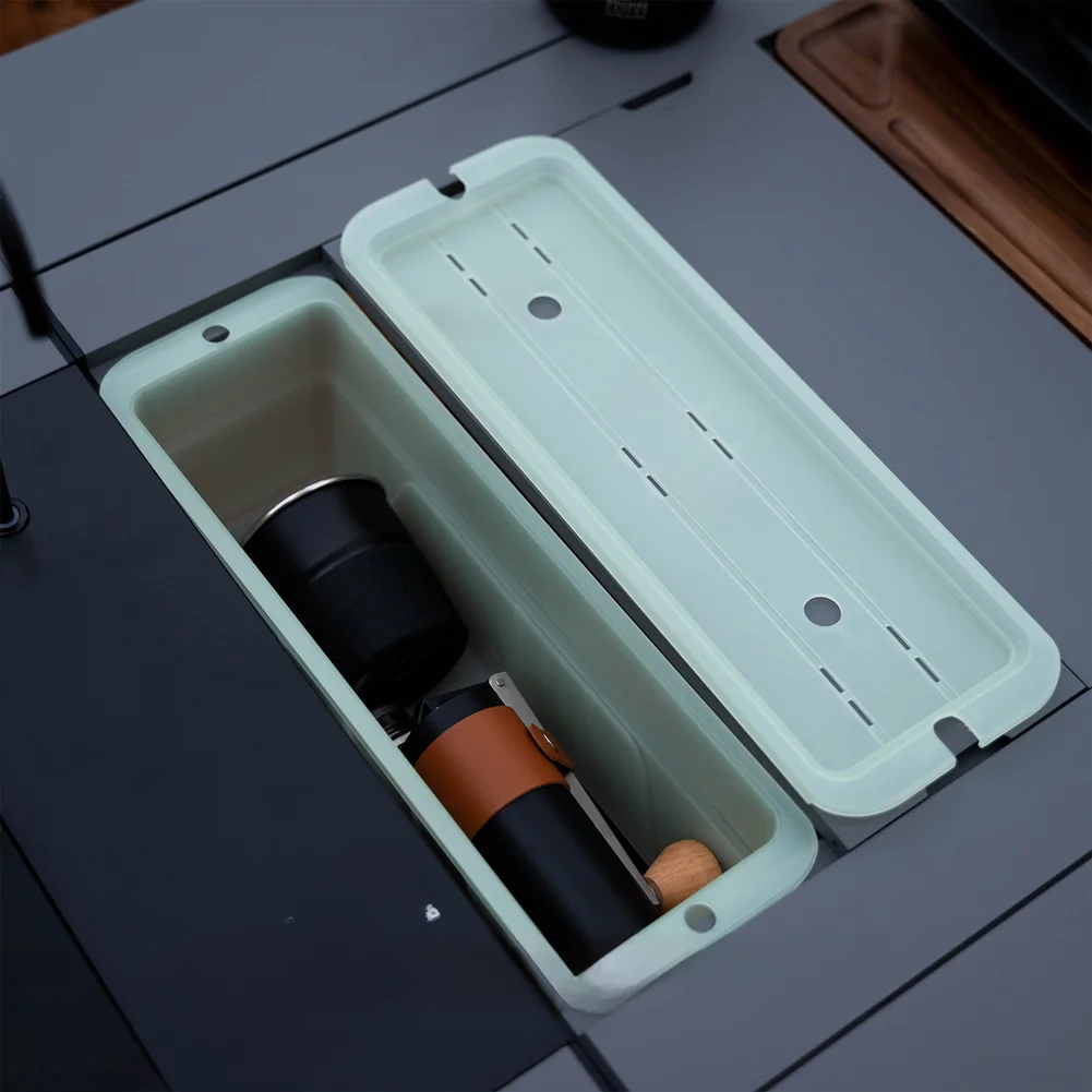 PP Outdoor Storage Box for IGT Half Unit Tables Glow-in-the-Dark Casing Enhances Usability for Evening Tea Preparation and Setup