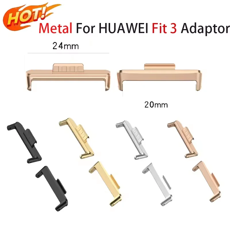 1Pair Adapter For Huawei Watch Fit 3 Strap 20mm Smartwatch 316L Stainless Steel Connector Accessories for Huawei Watch fit3 band