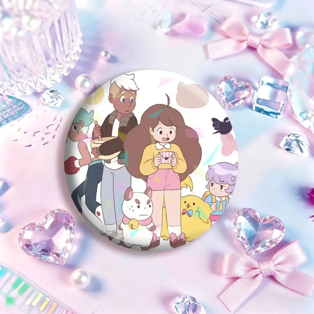 Bee And Puppycat Cartoon Style Badge  Laser Badge Creative Pins Brooch for Decor Gifts Fans Collect Easter decorations