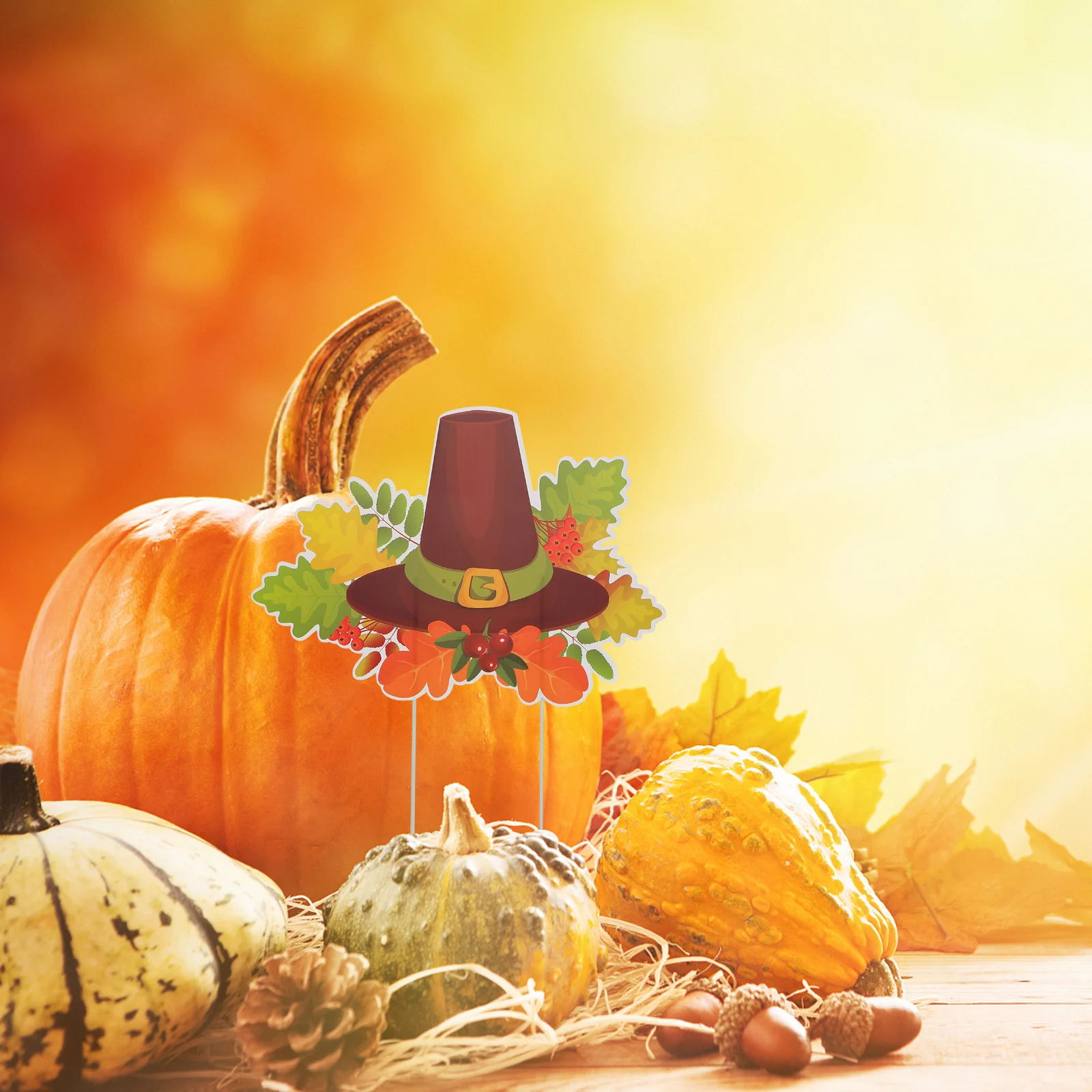 

1Pcs Garden Insert Board Thanksgiving Outdoor Party Decoration Yard Stakes Sign Lawn Decor Realistic Texture Festival Sign