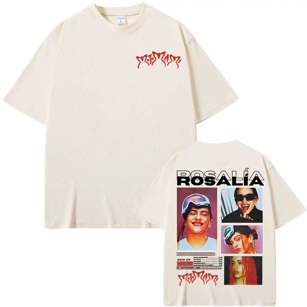 المغني Rosalia Motomami 2025 غلاف الألبوم الصيف 100% القطن الخالص تي شيرت الملابس النسائية الهيب هوب الشارع جودة عالية المتضخم #5