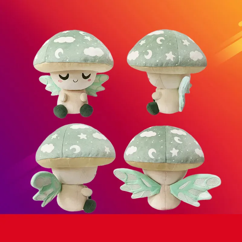 

Snoozeshroom Plush Toy Mushroom Angel Stuffed Doll Game Character Cute Soft Plushie Gift for Kids Fans
