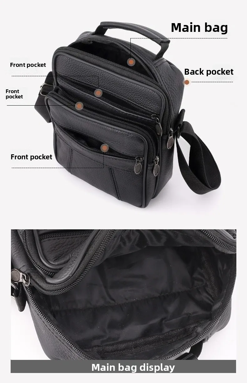 New Business Men's Single-shoulder Bag, Simple and Casual Crossbody Bag, Multi-layer Large-capacity Waterproof Crossbody Bag