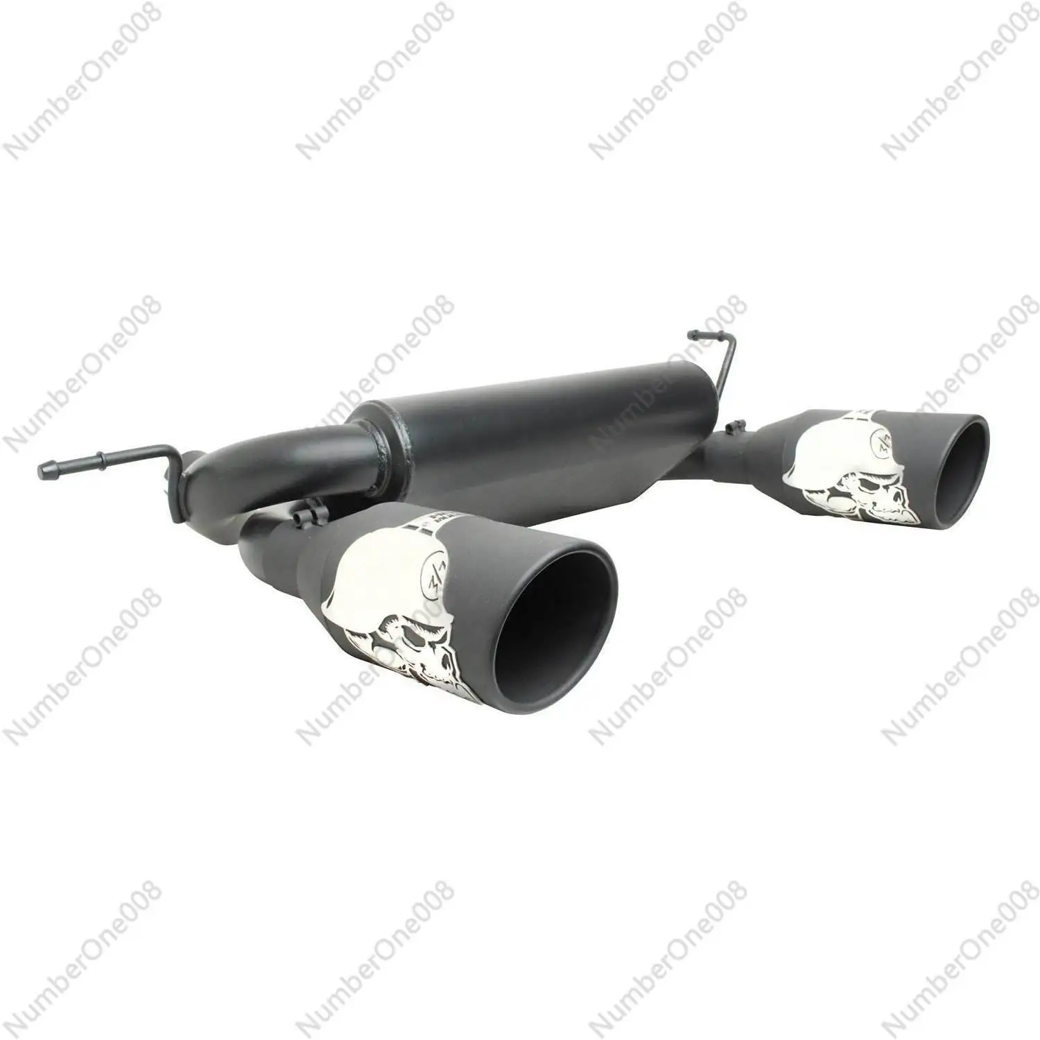 For Jeep Wrangler 2007-2017 Black Aluminum Skull Exhaust Pipe Mango Double Exhaust Pipe