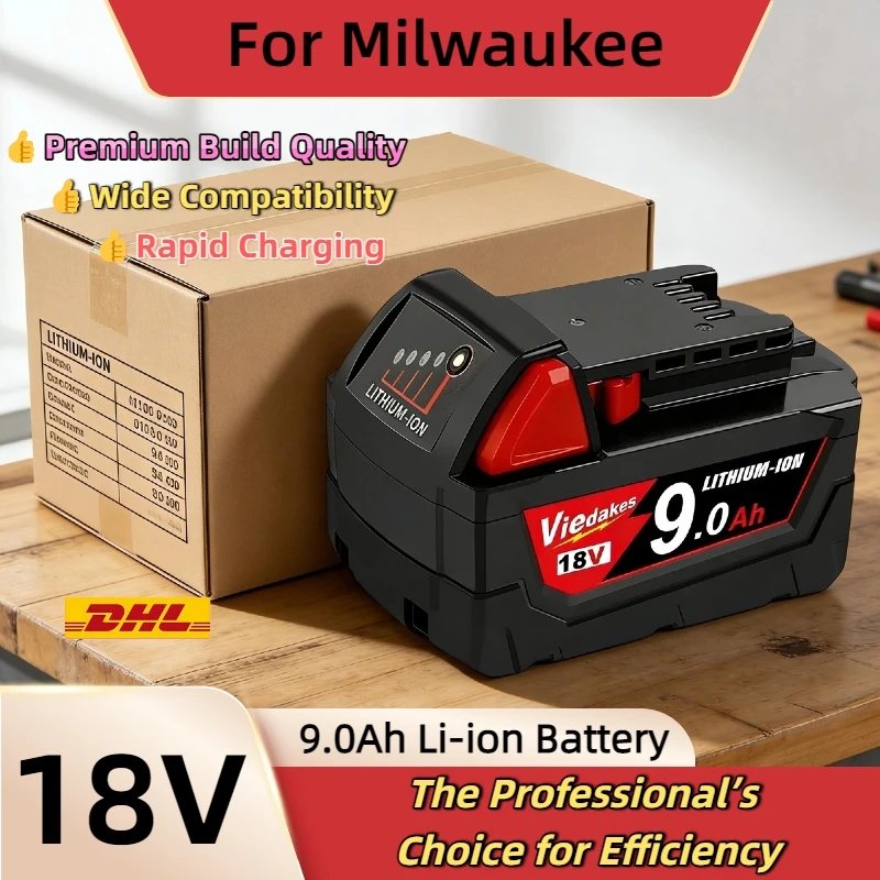

For Milwaukee M18 HB8 Battery, For Milwaukee 18V 8.0Ah High Capacity Li-ion Battery, Durable Power Source for Heavy-Duty Tools✓