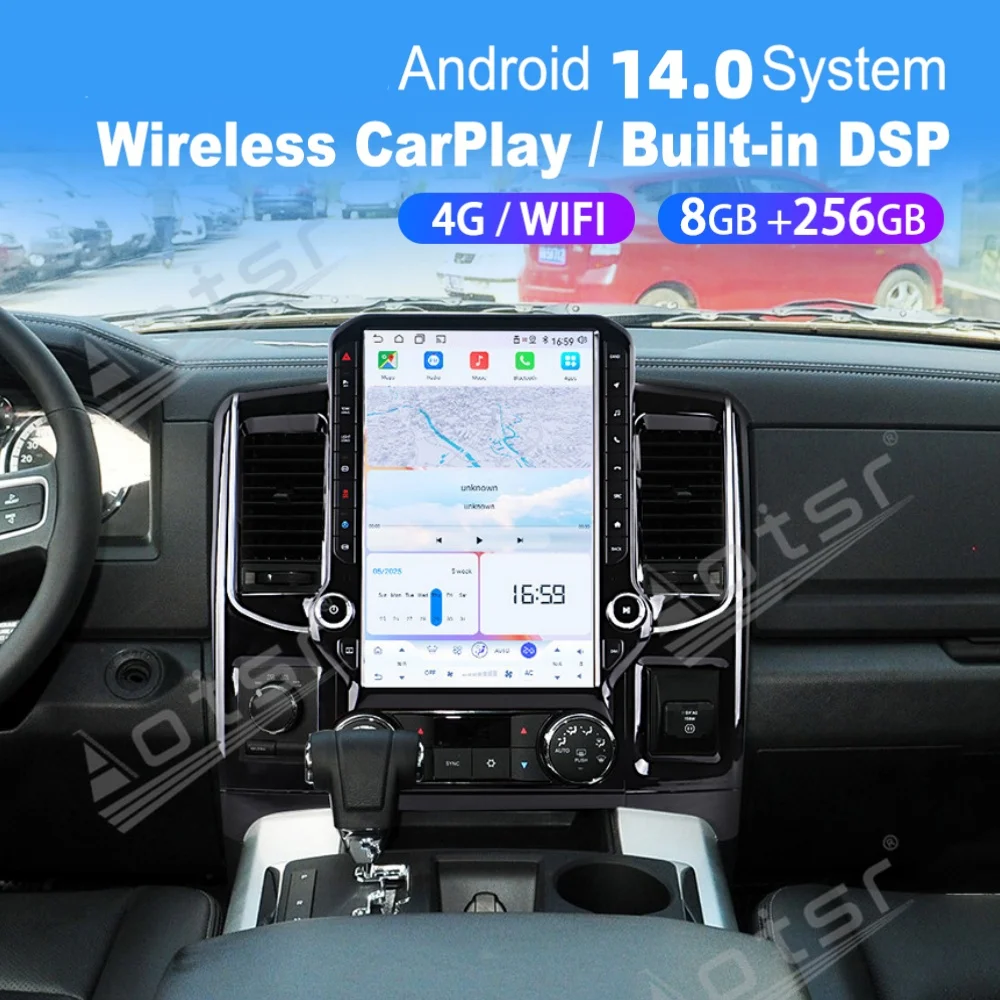 

14.5” 8 Core Upgrade Android Car Multimedia Automotive Radio For Dodge Ram 2008~2018 Carplay Auto GPS Navigation WIFI Head Unit
