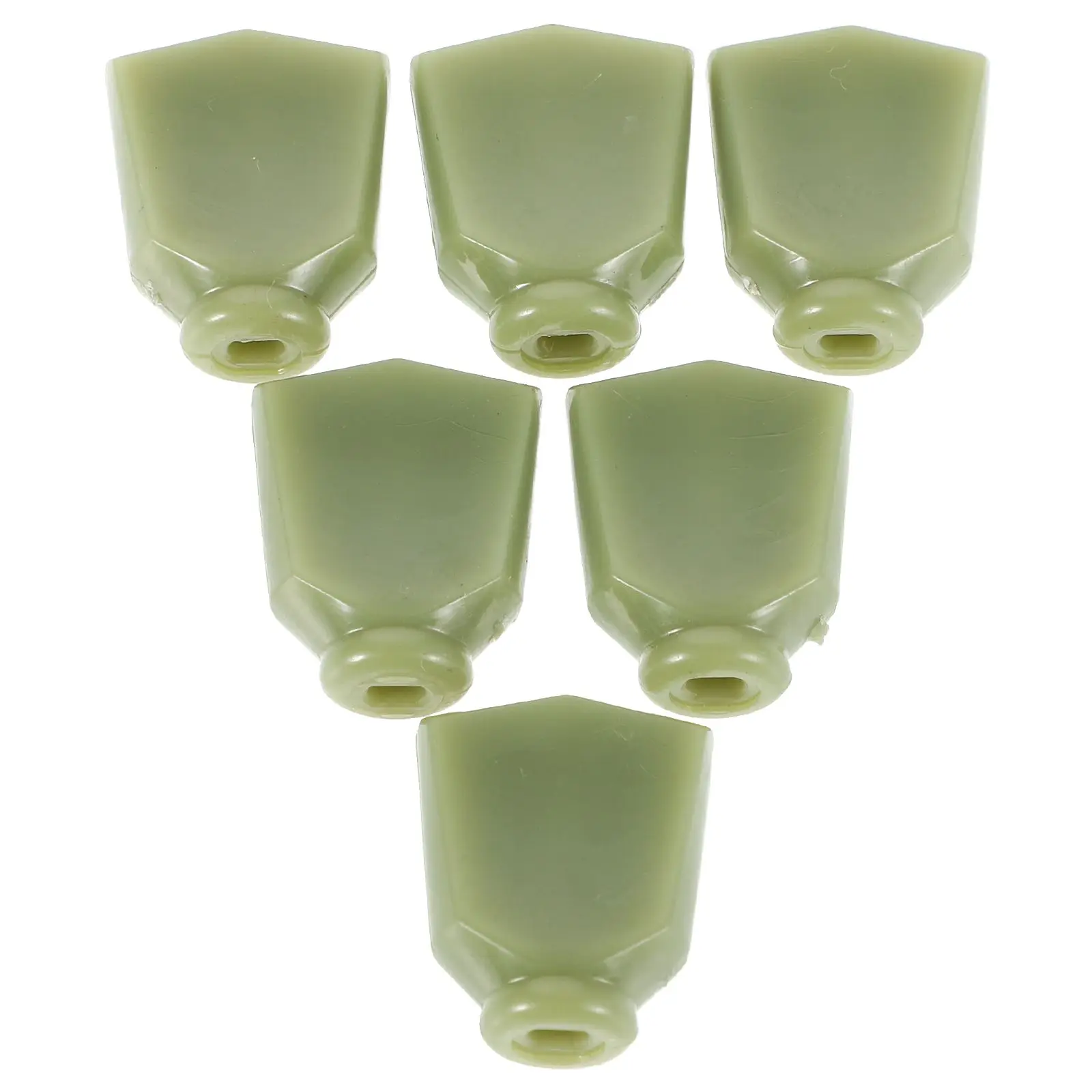 

6 Pcs Guitar Tuner H Olive Green Plastic Peg Cap Electric Accessories Bass Control Knob Universal Compatibility Easy