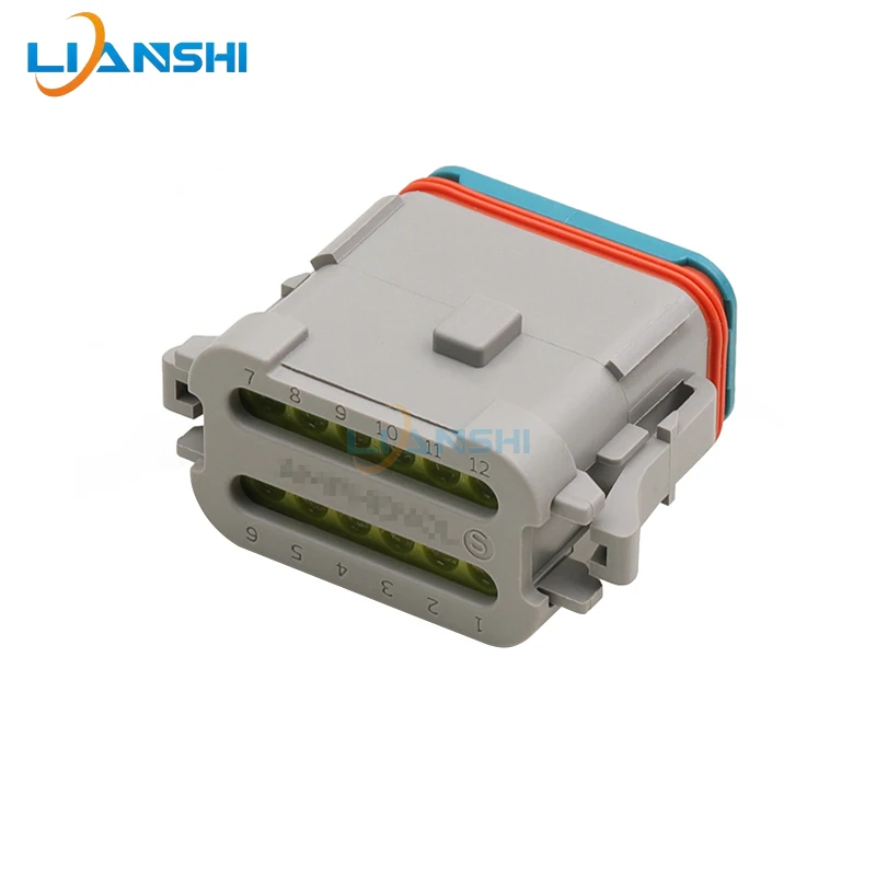 AT06-12SA-MM01 12 Pin Waterproof Female Automotive Connector Plug with Cover Terminals for Truck Bus Agricultural Construction