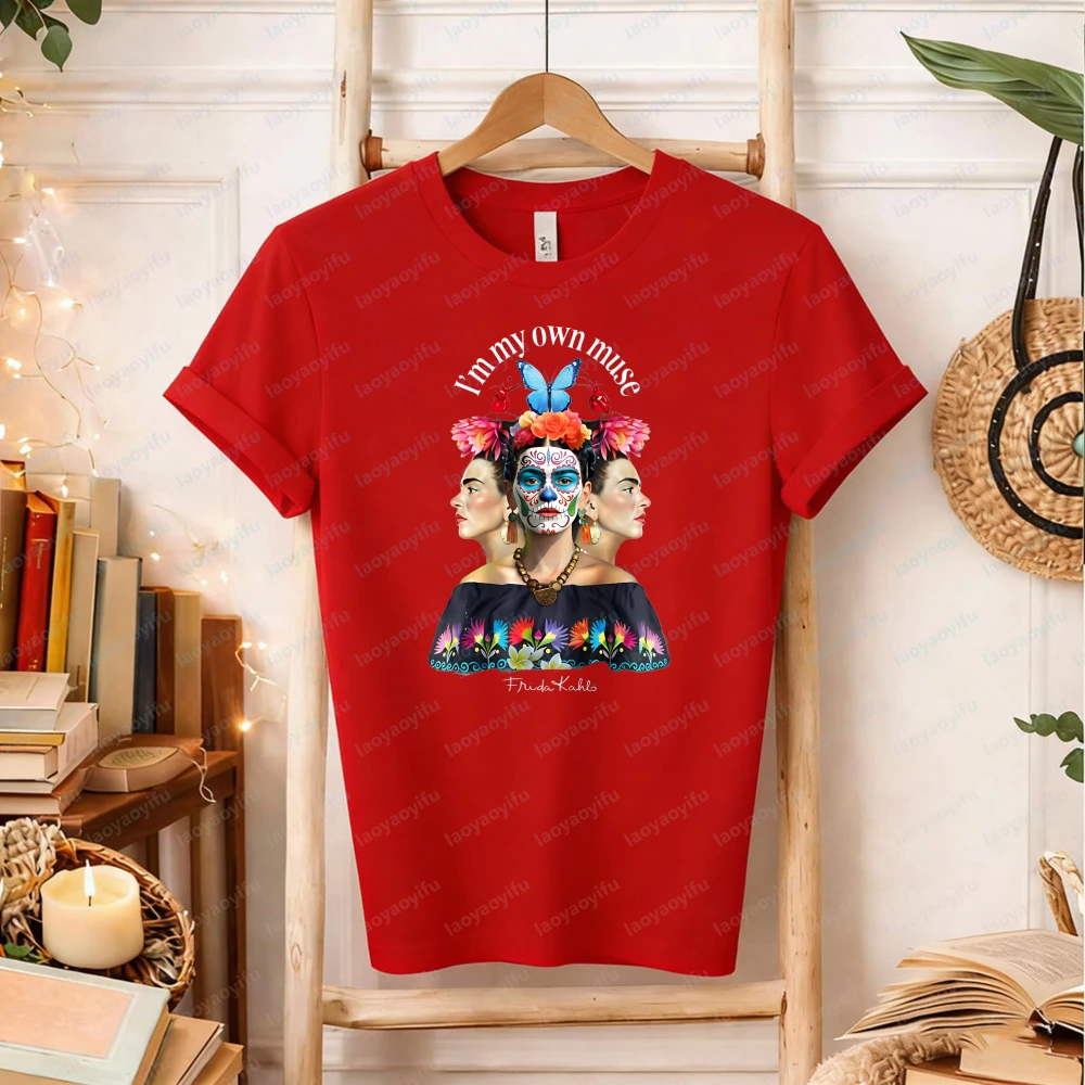 

I Am My Own Muse - Frida Kahlo T-Shirt Gothic Women Clothes Shirts for Women Harajuku Graphic T Shirts High Quality Cotton Tops