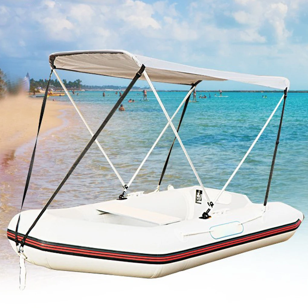 Inflatable Boat Awning Sunshade Aluminum Alloy Pole Energy-saving Adjustable Belt Removable Waterproof Sun Tent Top Cover