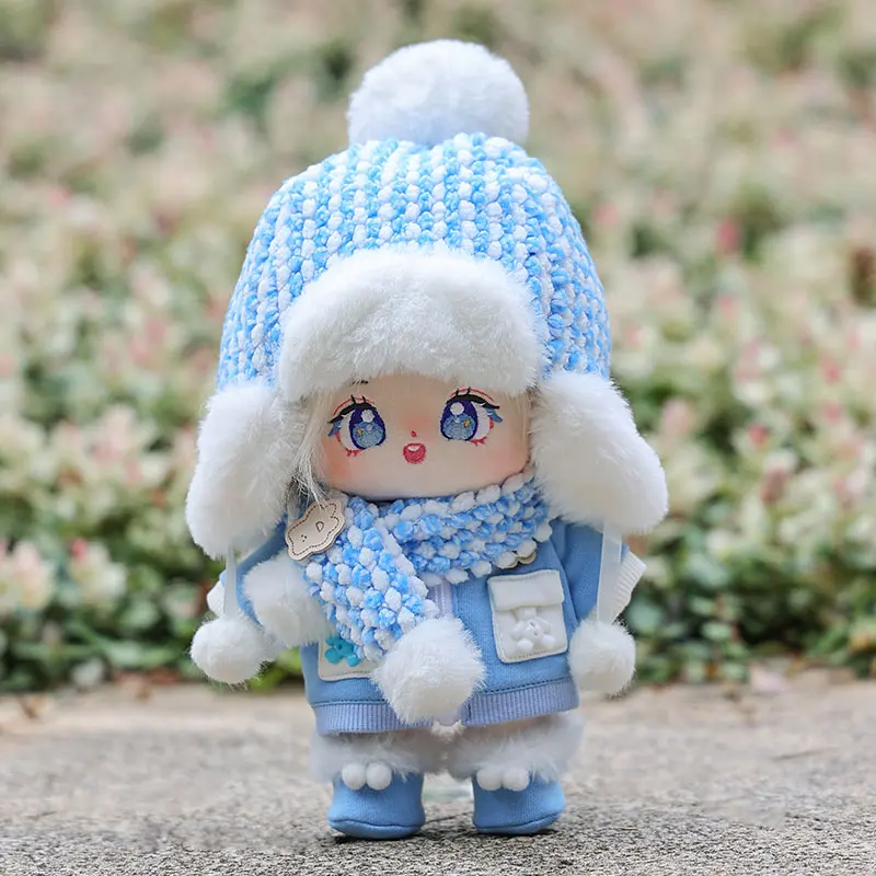 20cm Cotton Doll Cotton jacket+hat Soft Stuffed Plush Doll Dress Up Dolls Cute Plush Toy Anime Change Sweater Clothes Kids Gift