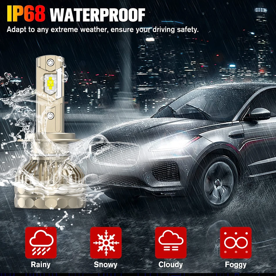 30000LM H7 LED Canbus Car Headlight Super HB4 H11 H4 H1 9012 HB3 9005 9006 H8 Lights Plug-N-Play Bulbs 300W 6000K Auto Lamp 2PC