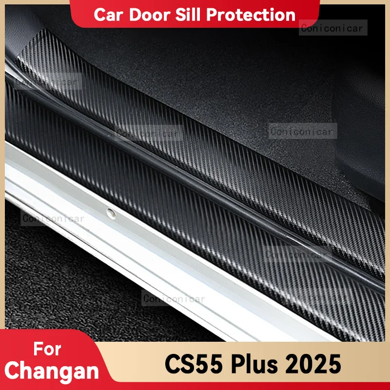 

Car Carbon Fiber Door Sill Sticker For CHANGAN CS55 PLUS 2025 Threshold Pedal Anti-scratch Interior Decoration Accessories