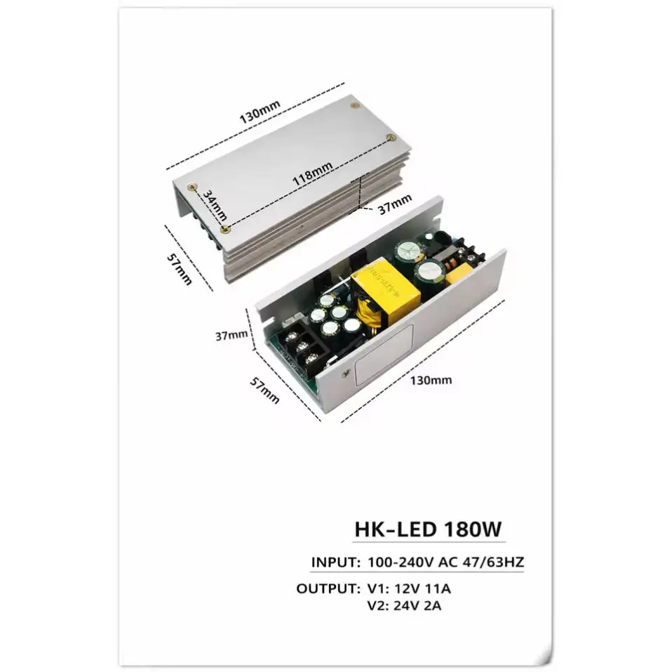 180W LED Power Supply Board 12V 24V for Moving Head Light Bar DJ Disco LED PAR Light Stage Lighting Accessories